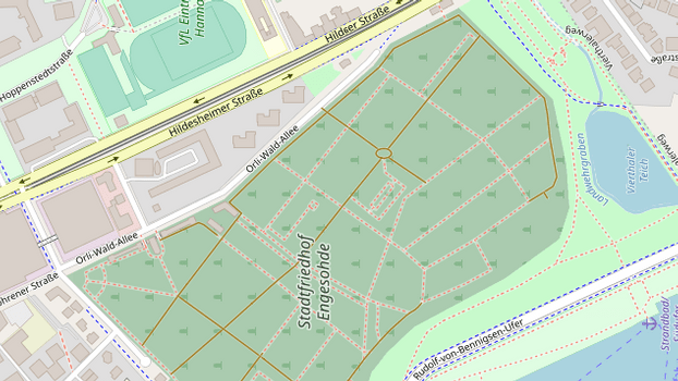 Stadtfriedhof Engesohde bei openstreetmap.org